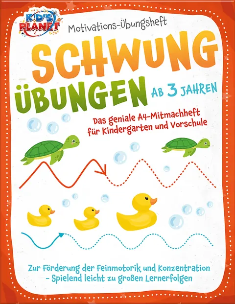 Portada del libro: Motivations-Übungsheft! Schwungübungen ab 3 Jahren