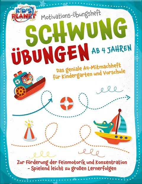 Portada del libro: Motivations-Übungsheft! Schwungübungen ab 4 Jahren